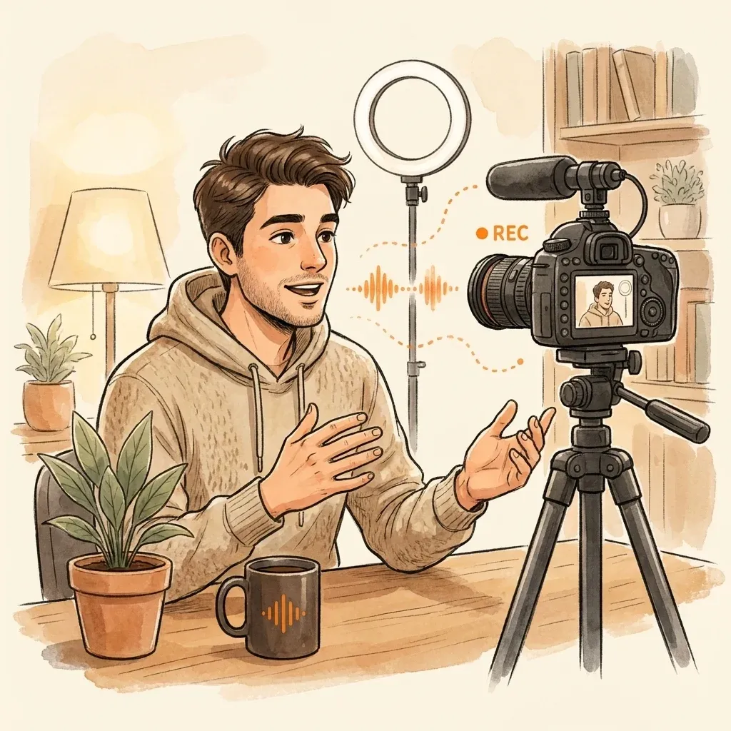 Creator filming with camera