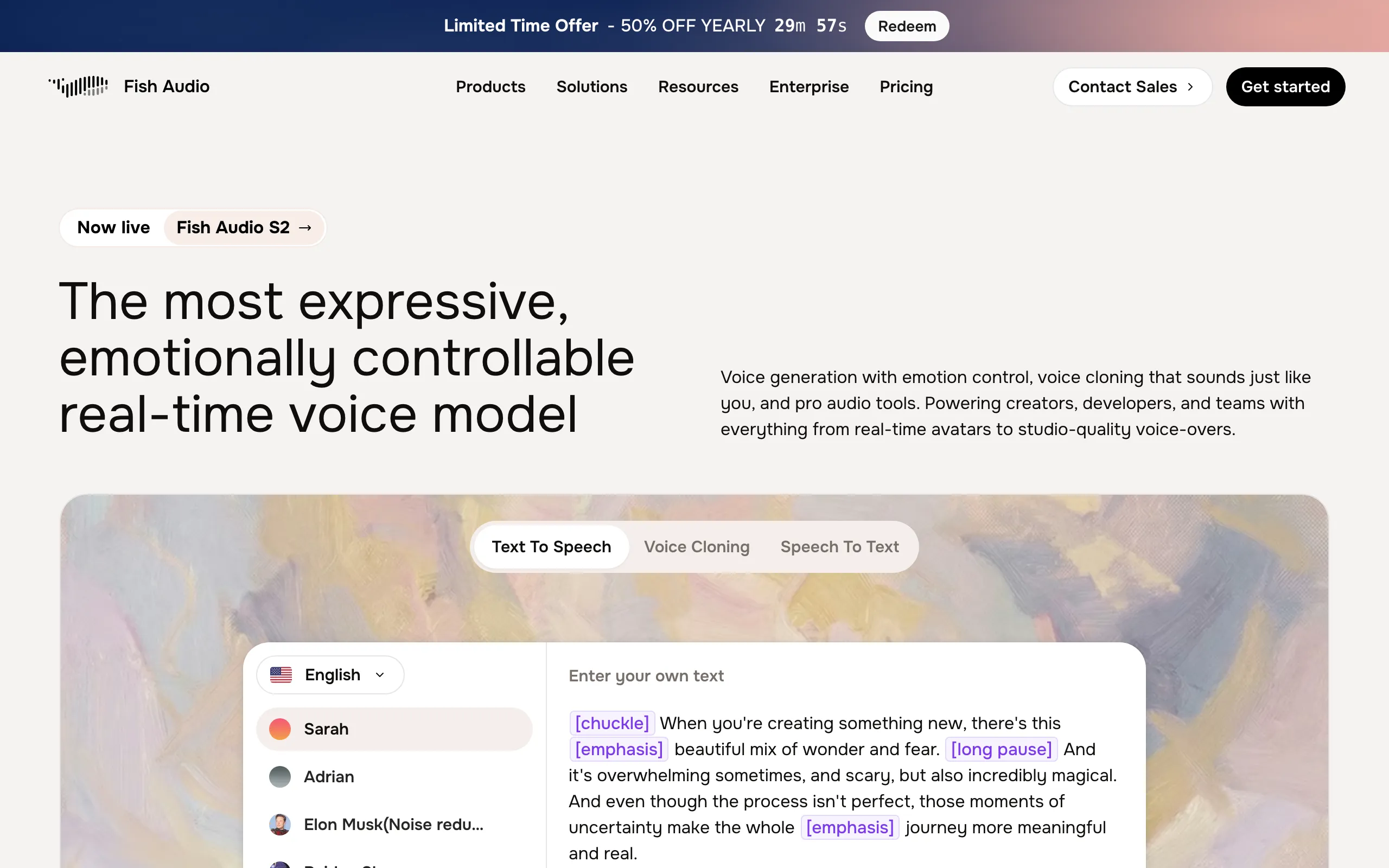 Fish Audio website screenshot