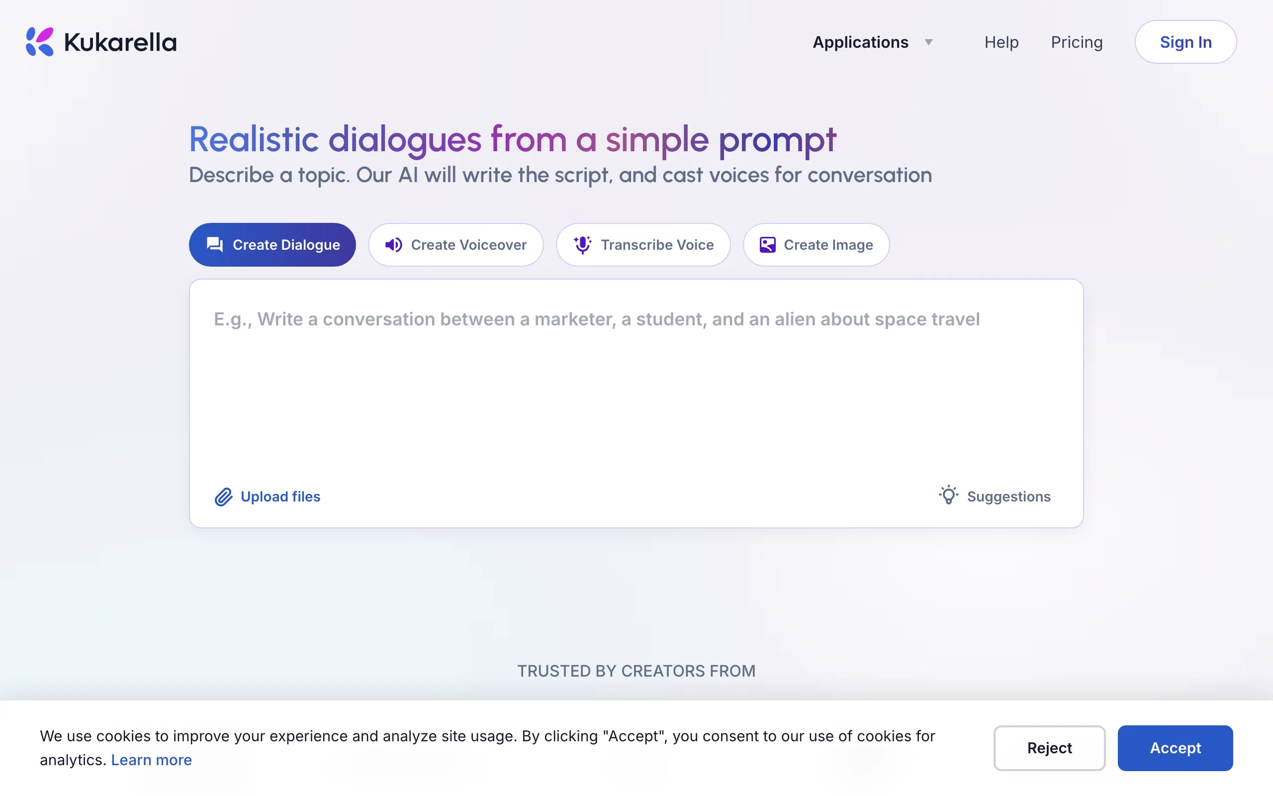 Kukarella website screenshot