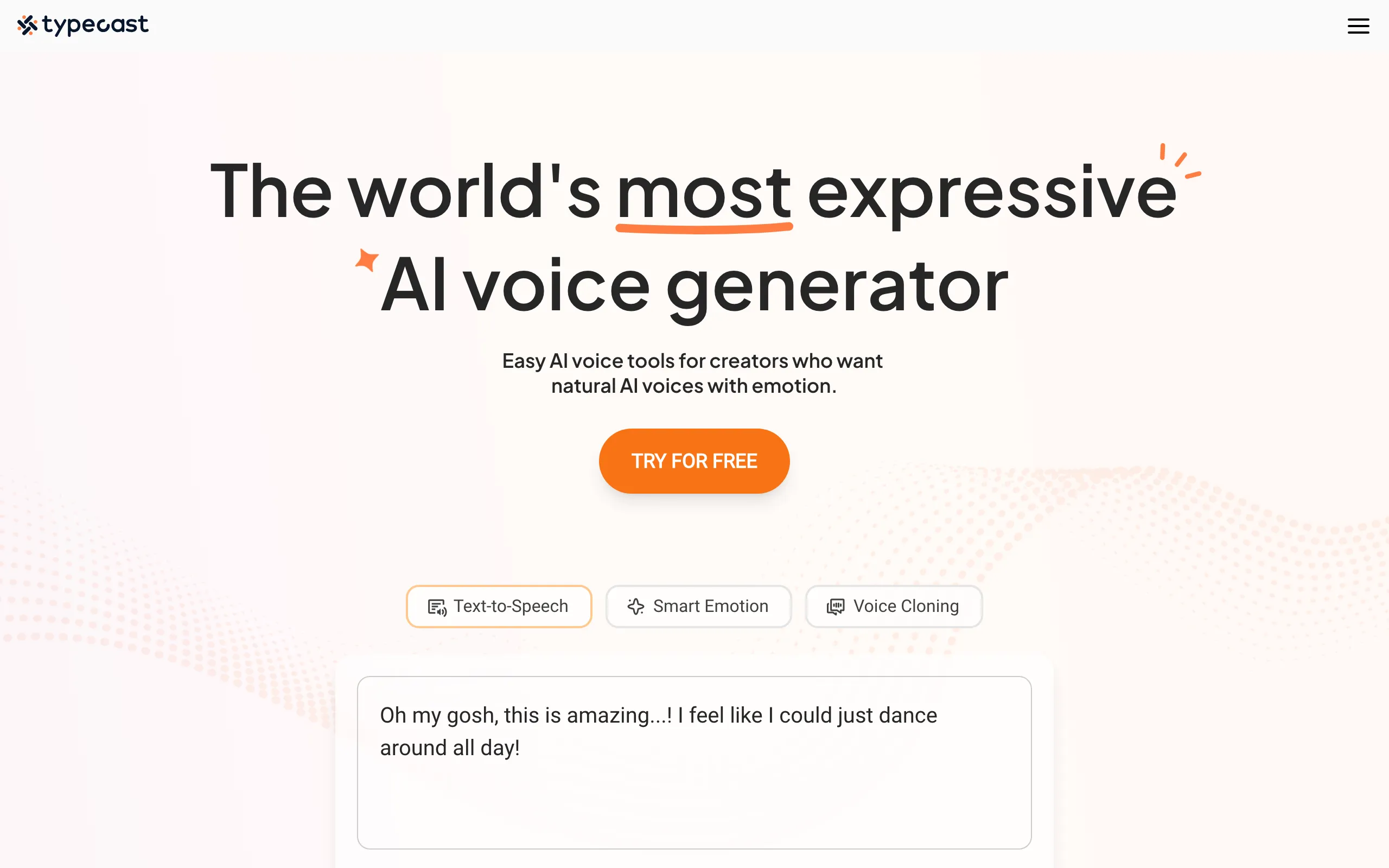 Typecast website screenshot